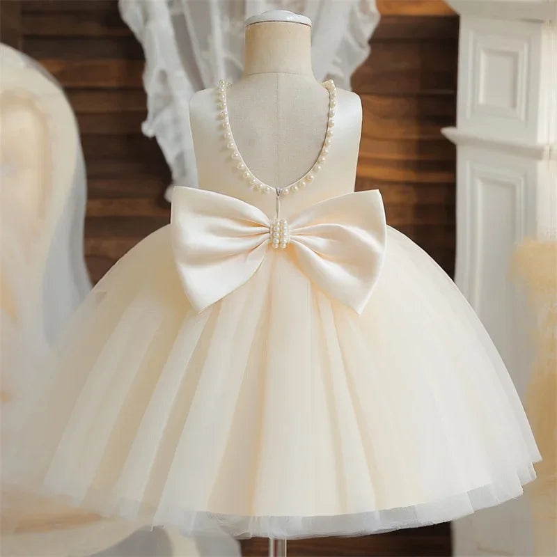 Toddler Girl Elegant Sleeveless First Communion Dress