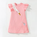 Kids Girls Cartoon Embroidered Summer Cotton Dress childrensterritory