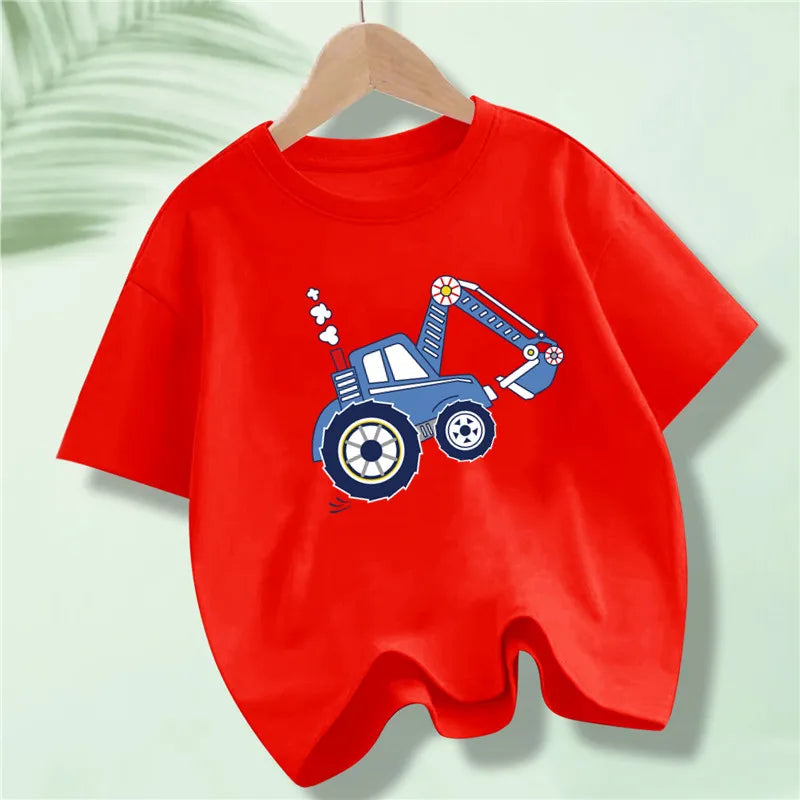 Short Sleeve Graphic Cotton Tees for Kids Boys Girls childrensterritory