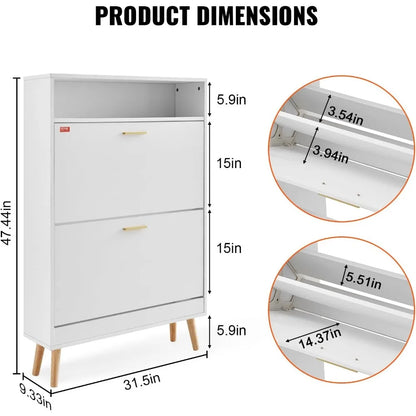 White Entryway Shoe Storage Cabinet for Home childrensterritory