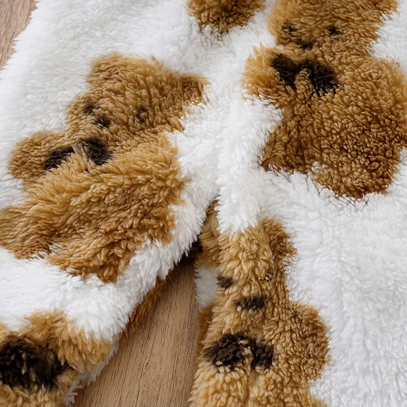 Baby Kids Cute Bear Print Winter Bodysuits childrensterritory