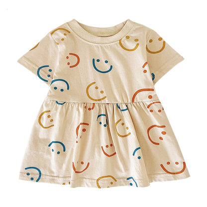 Cute Pattern Casual Little Girls Summer Dresses childrensterritory
