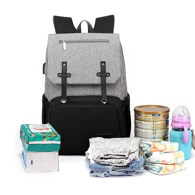 Waterproof Maternity Backpack with USB, Rechargeable Holder
