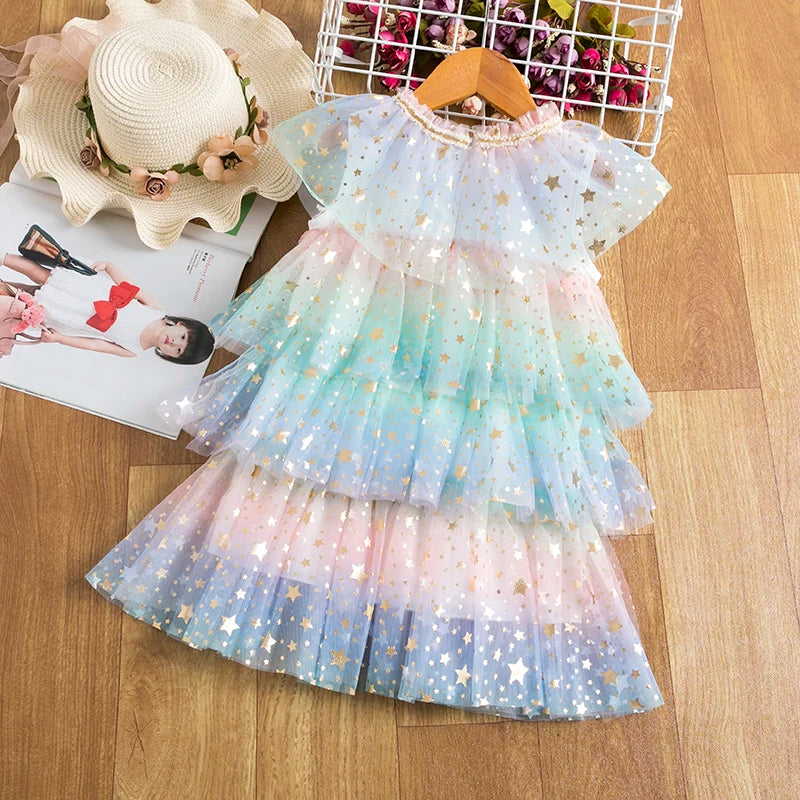 Kids Girls Sequin Rainbow Prom/Birthday Princess Dresses childrensterritory