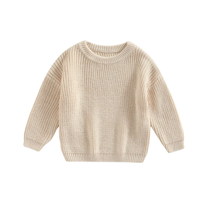 Baby Boys Girls Solid Color Long Sleeve Knit Sweaters childrensterritory