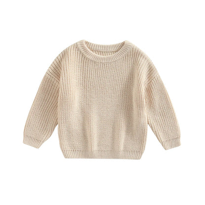 Baby Boys Girls Solid Color Long Sleeve Knit Sweaters childrensterritory