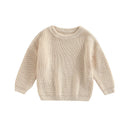 Baby Boys Girls Solid Color Long Sleeve Knit Sweaters childrensterritory