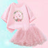 Kids Girls Flamingo T-Shirt & Mesh Skirt Pretty Outfits childrensterritory