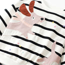 Girls Cartoon Striped Pullover and Legging Set for Autumn childrensterritory
