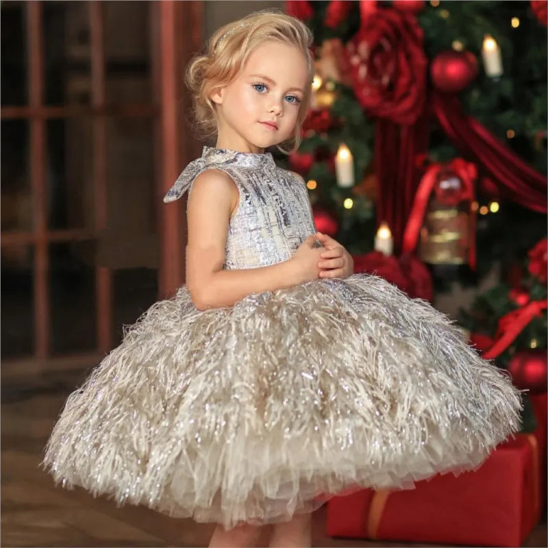 Kids Girls Luxury Puffy Princess Dress for Birthday