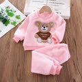 Kids' Long-Sleeved Bear Design Winter Casual Clothing Set childrensterritory