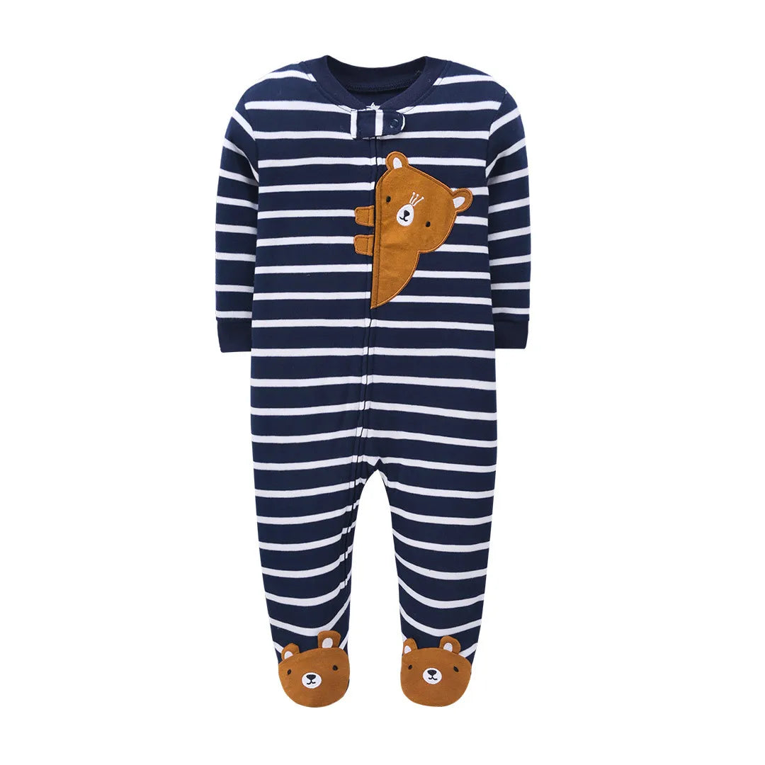 Newborn One-Piece Cotton Rompers with Zipper for All Seasons childrensterritory