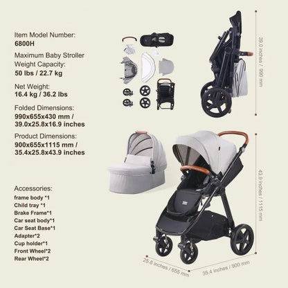 Luxury Baby Stroller and Bassinet Playard Combo Set childrensterritory