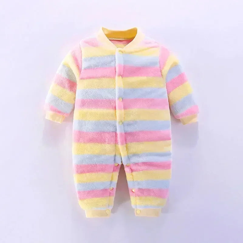 Soft Flannel Warm Printed Baby Romper for Winter