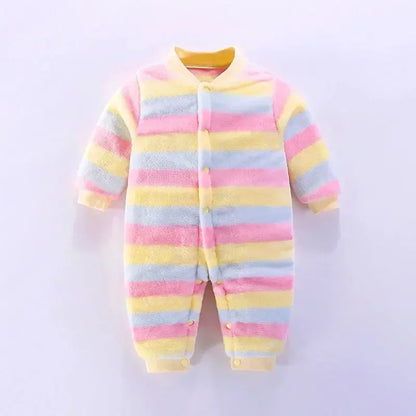 Soft Flannel Warm Printed Baby Romper for Winter