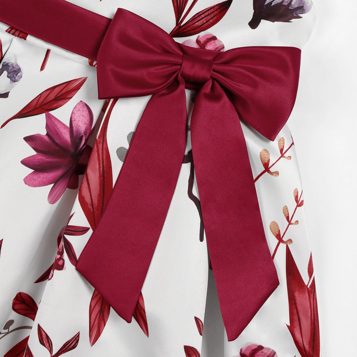 Little Girls Flying Sleeve Floral Birthday Party Dresses childrensterritory