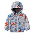 Kids Warm Cartoon Print Hooded Windproof Jackets childrensterritory