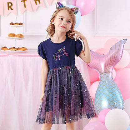 Kids Girl Mermaid Sequins Tutu Birthday Party Dresses childrensterritory