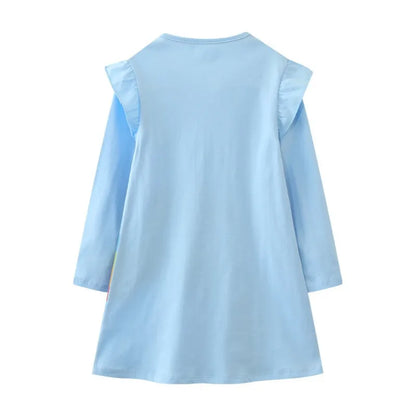 Kids Girls Long Sleeve Princess Embroidery Dresses for Winter childrensterritory