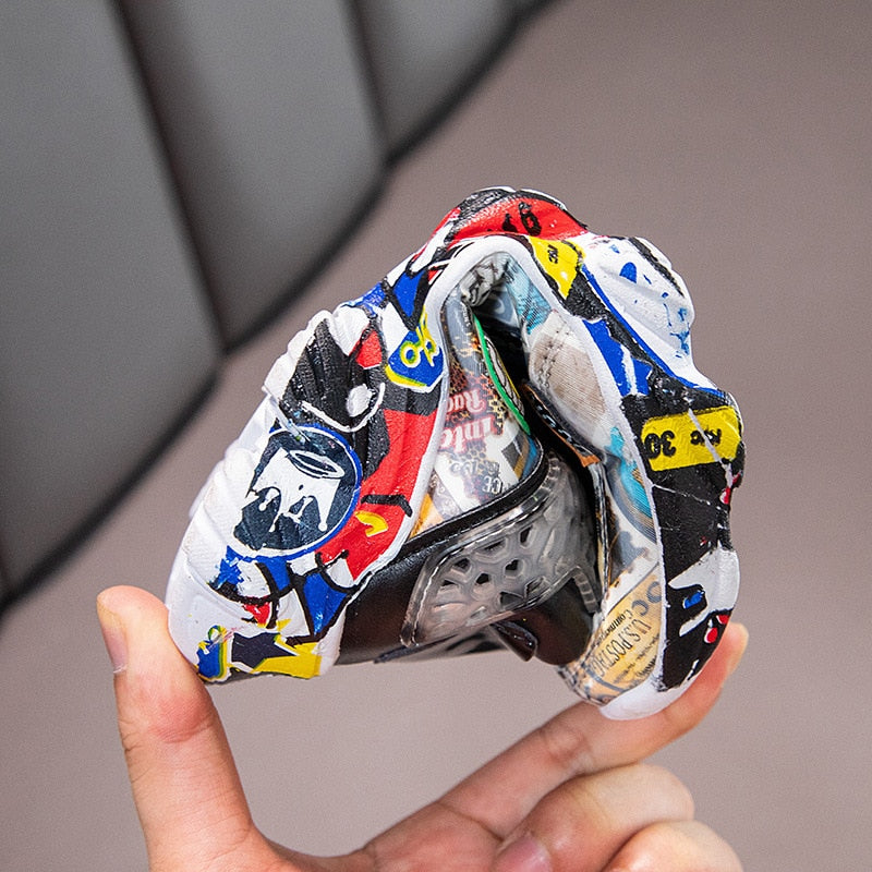 Cartoon Graffiti Pattern Sports Shoes for Kids Unisex childrensterritory