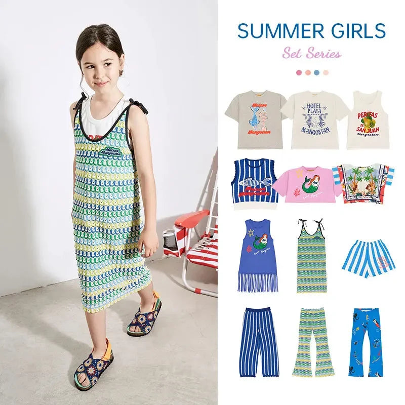 Letter and Cartoon Print Kids Casual Summer Clothes Set childrensterritory