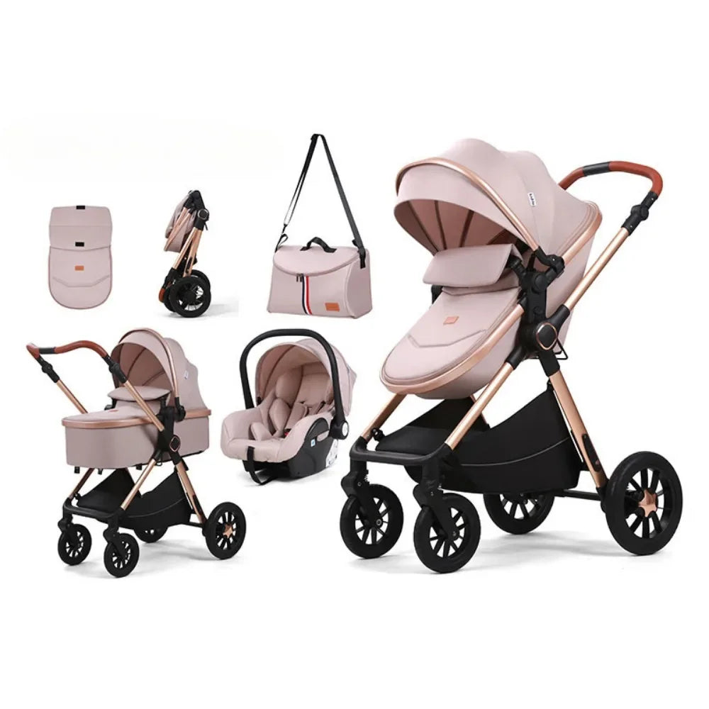 Multifunctional Baby Stroller with Detachable Basket