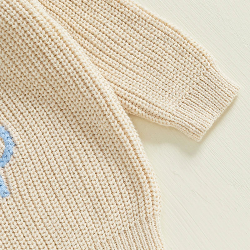 Toddler Girls Letter Print Knitted Warm Autumn Sweaters childrensterritory