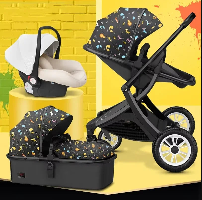 Two-Way Foldable Lightweight Infant Stroller with Car Seat