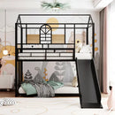 Kids' High Quality Twin Over Twin Metal Bunk Bed with Slide childrensterritory