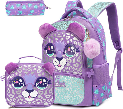 Cartoon Design 3pcs Kids School Backpacks for Girls childrensterritory