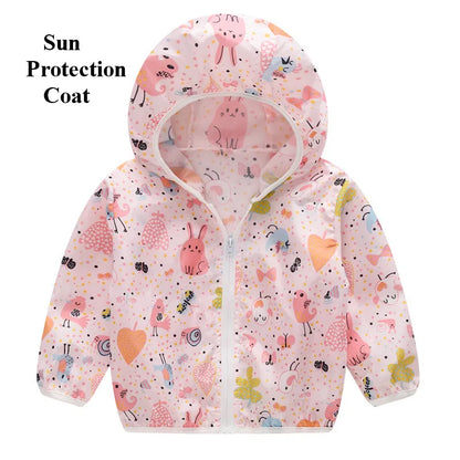 Toddler Girl Boy Hooded Sunscreen Outwear/Jacket childrensterritory