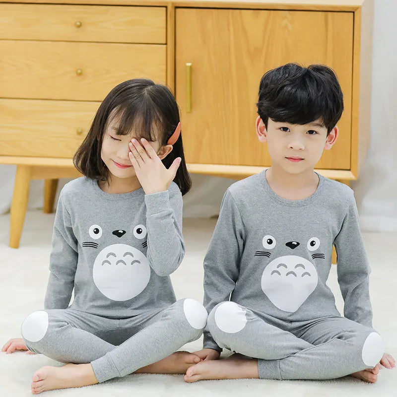 Long Sleeve Cartoon Design Kids Winter Warm Pajamas Sets childrensterritory