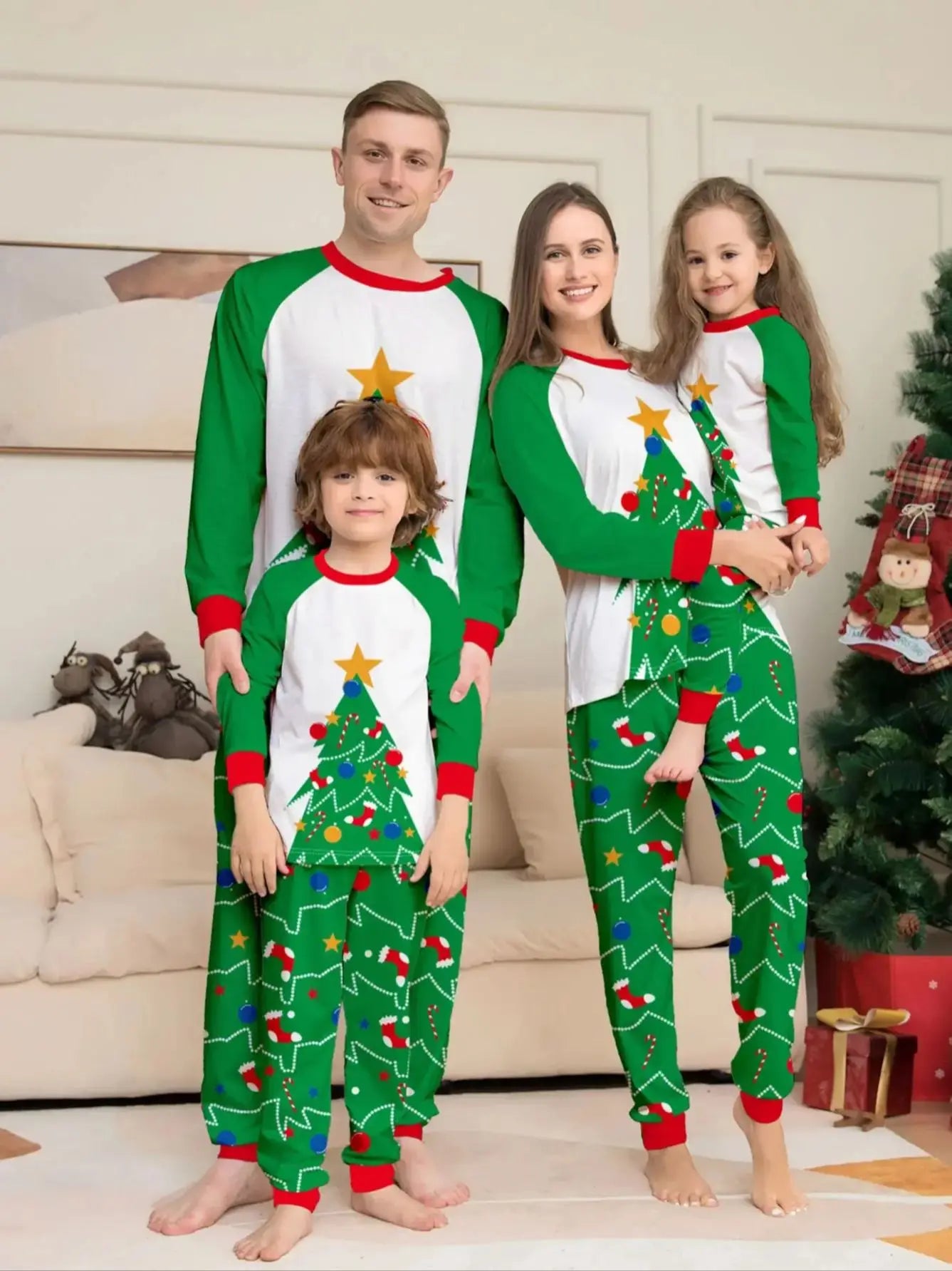 Long Sleeves Christmas Print Family Matching Clothing Set childrensterritory