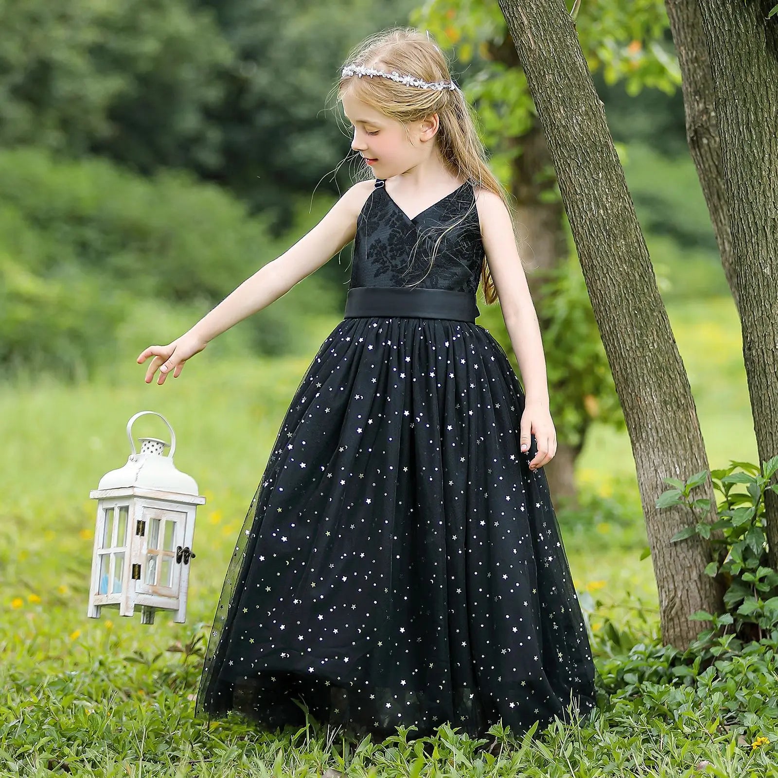 Kids Girls Puffy Sequin Embroidery Princess Party Dresses