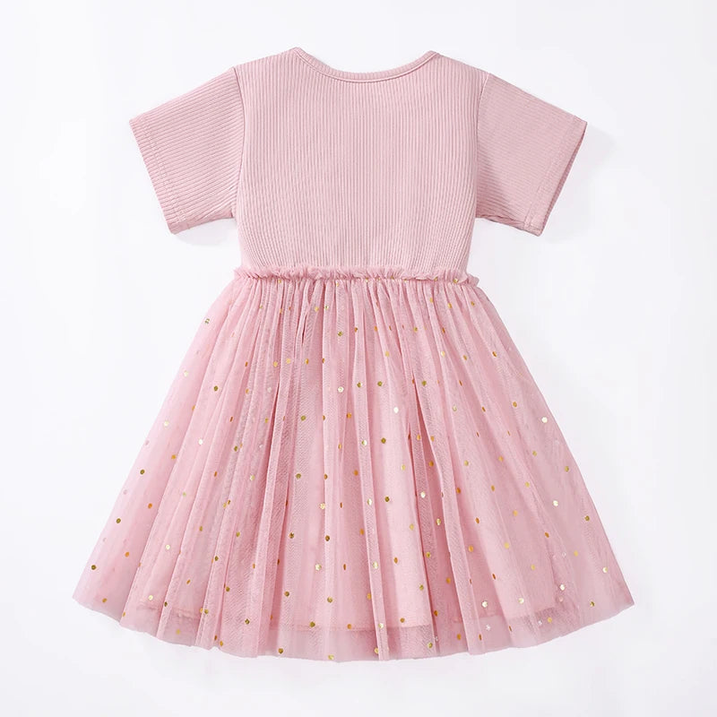 Little Girls Cartoon Rabbits Embroidered Summer Dress childrensterritory