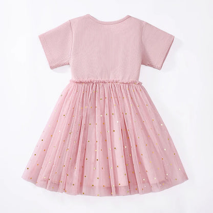 Little Girls Cartoon Rabbits Embroidered Summer Dress childrensterritory