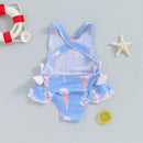 Baby Girl Ice Cream Print Sleeveless Swimsuit