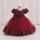 Baby Girl Sequin Lace Designed Fluffy Baptism, Birthday Dress