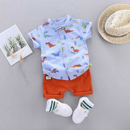 Printed Dinosaur Shirt with Shorts Clothing Set for Baby Boy childrensterritory