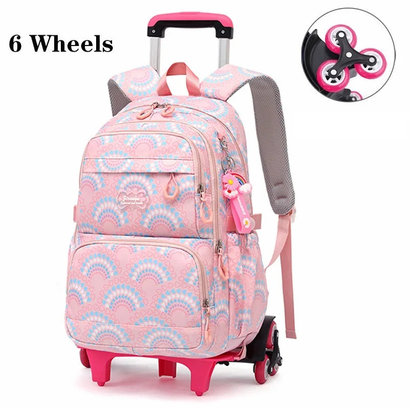 Waterproof Printed School Bags Set with or without Wheels for Kids