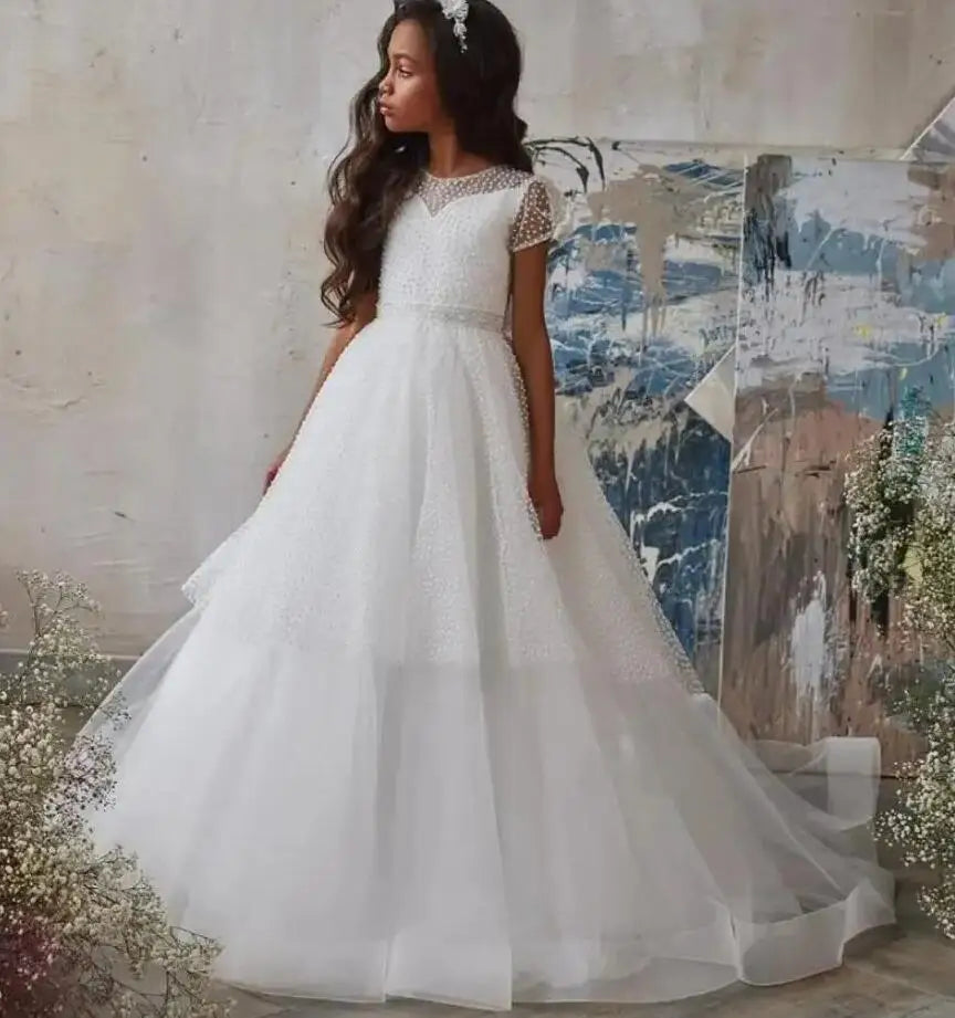 Stunning Puffy A-Line Little Girls First Communion Dress childrensterritory