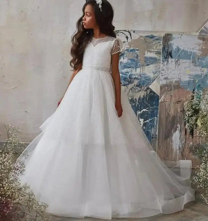 Stunning Puffy A-Line Little Girls First Communion Dress childrensterritory