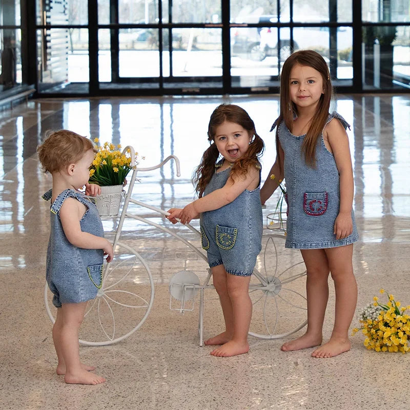 Baby/Kids Summer Denim Clothing Sets with Pockets childrensterritory