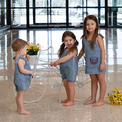 Baby/Kids Summer Denim Clothing Sets with Pockets childrensterritory