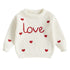 Baby Girl Heart Print Crew Neck Knitted Sweaters childrensterritory
