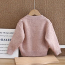 Kids Girls Cute Heart Design Warm High Collar Knitted Sweaters