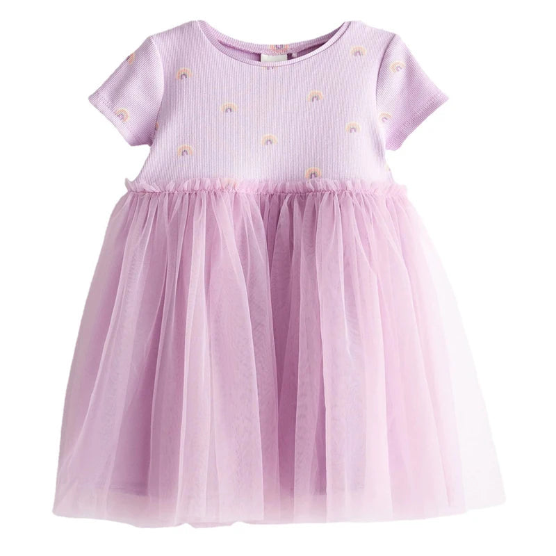 Little Girls Rainbow Print Tutu Princess Dress for Party childrensterritory