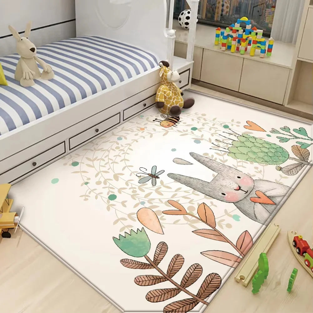 Cartoon Animal Pattern Non-slip Children Rooms Carpets