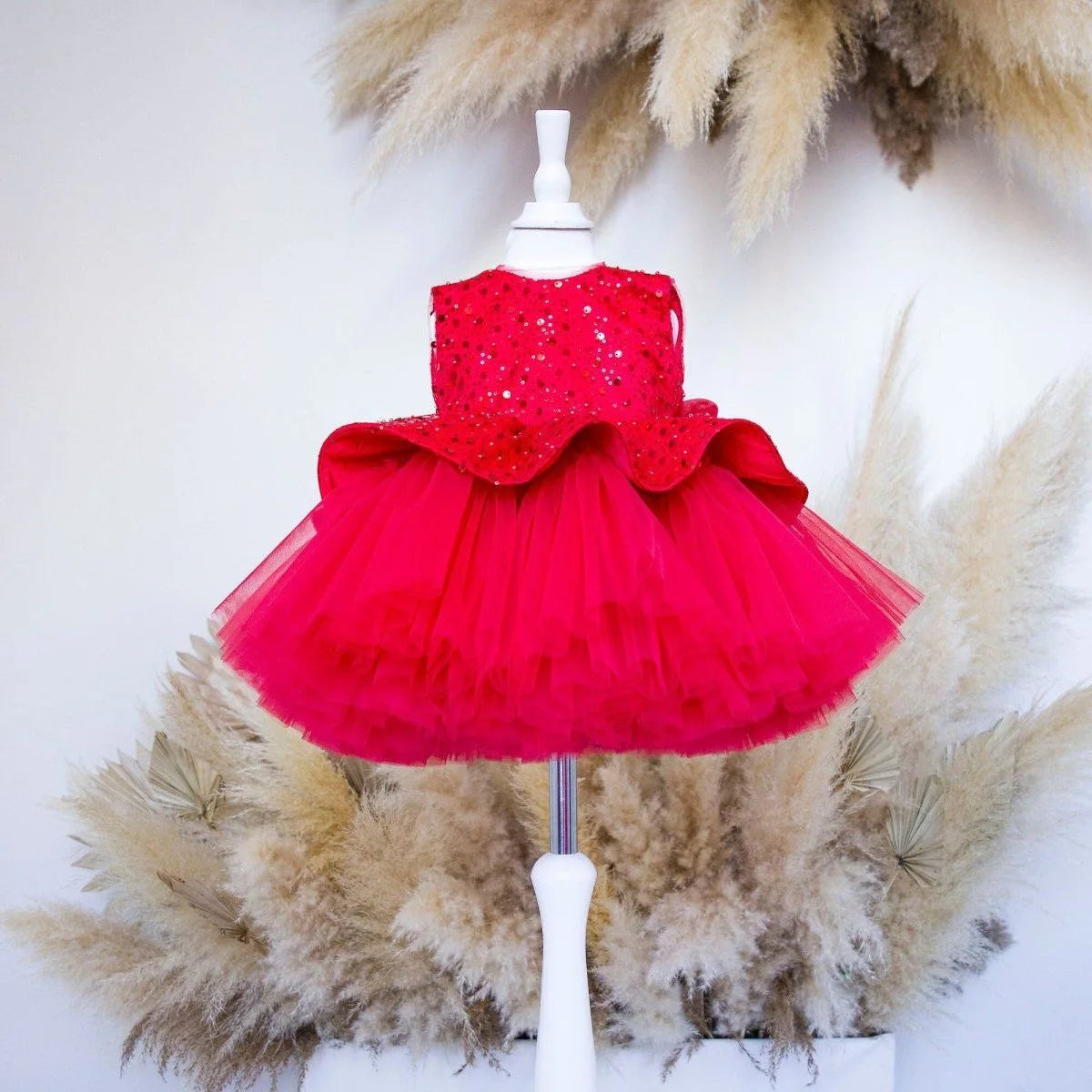 Lalic Beadings Design Tiered Tulle Flower Girl Dresses