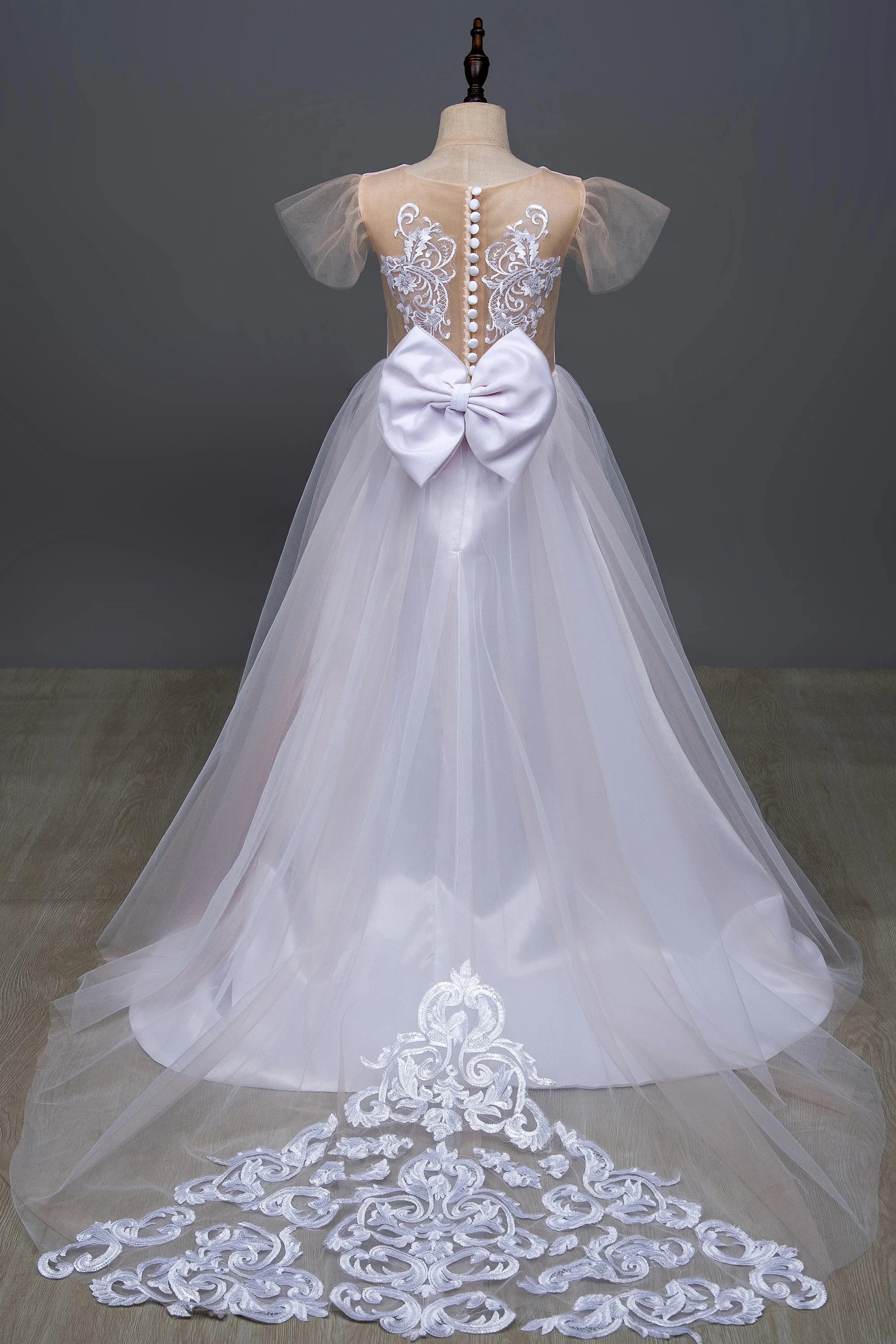 Kids Girls Fluffy Princess Ball Gown/Sleeveless Tulle Wedding Dresses